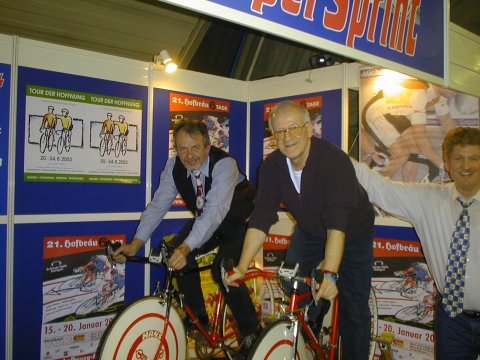 Olympiasieger und Weltmeister Hans Lutz, mit Steini und Peter Hussing